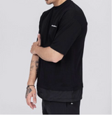 Black Crewneck with Drawcord Hem Detail