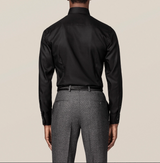 Black Twill Button Up Shirt Regular Cuff