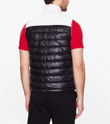 Puffer Vest in Black White and Red