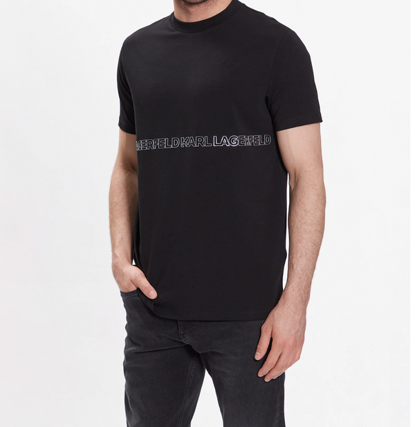 Black KL T-Shirt with Silver Lettering
