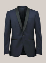 Allebasi Navy Shawl Lapel Weave Dinner Suit