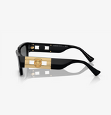 Black Rectangle Medusa Emblem Sunglasses