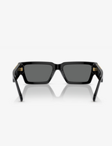 Black Rectangle Medusa Emblem Sunglasses