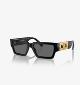 Black Rectangle Medusa Emblem Sunglasses