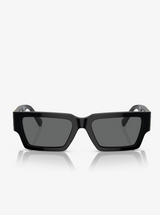 Black Rectangle Medusa Emblem Sunglasses