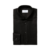 Black Twill Button Up Shirt Regular Cuff