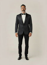 Black Paisley Sheen Shawl Lapel Jacket