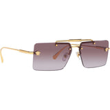 Frameless Rectangle Sunglasses with Medusa -Violet/Gold