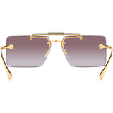 Frameless Rectangle Sunglasses with Medusa -Violet/Gold