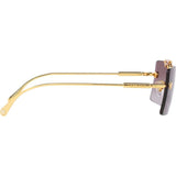 Frameless Rectangle Sunglasses with Medusa -Violet/Gold