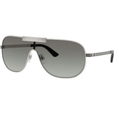 Silver Shield Sunglasses with Greca Motif