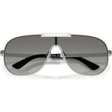 Silver Shield Sunglasses with Greca Motif