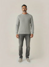 Allebasi Grey Panelled Crew Knit