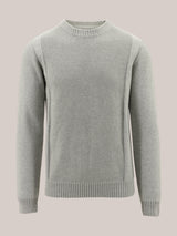 Allebasi Grey Panelled Crew Knit