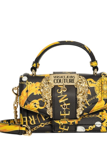 Black and Gold Chain Couture Bag with Handle