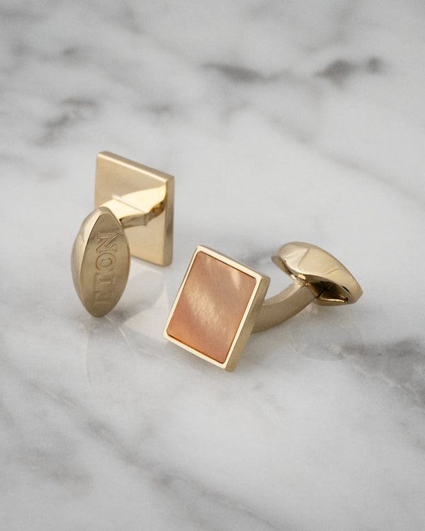 Eton Mother-of-Pearl Cufflinks in Gold