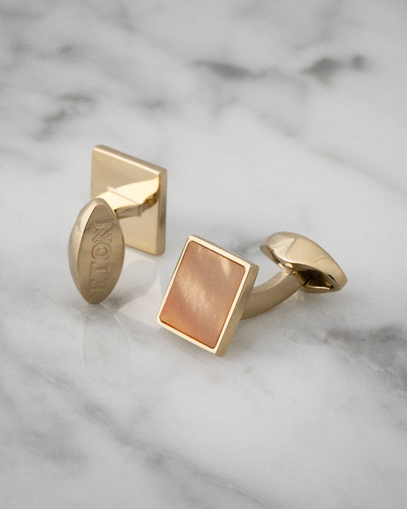 Eton Mother-of-Pearl Cufflinks in Gold
