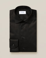 Black Contemporary Fit Button-Up Shirt