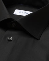 Black Textured Twill Shirt Slim Fit