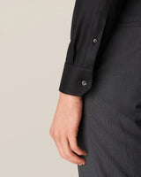 Black Textured Twill Shirt Slim Fit