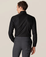 Black Textured Twill Shirt Slim Fit