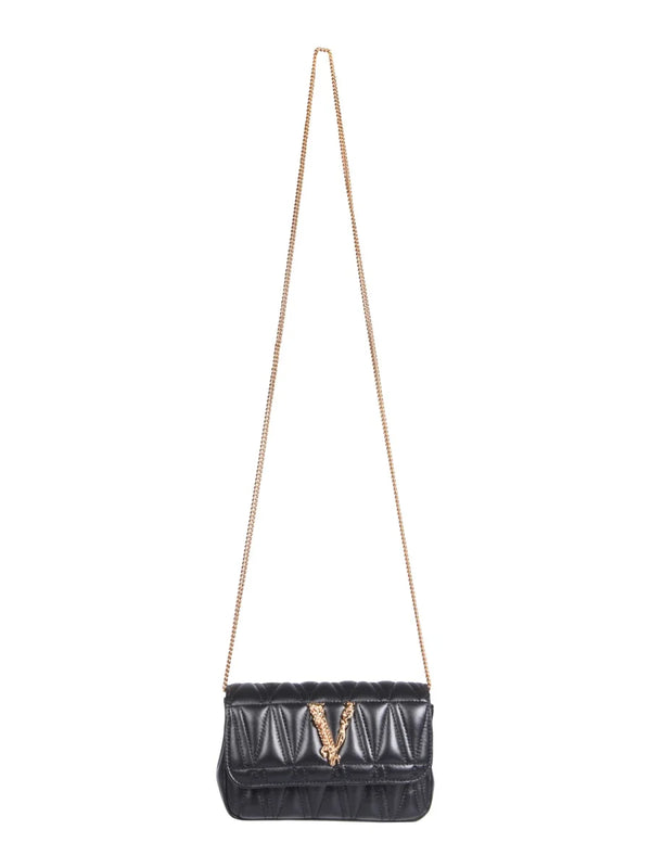 Virtus Black Quilted Crossbody Bag