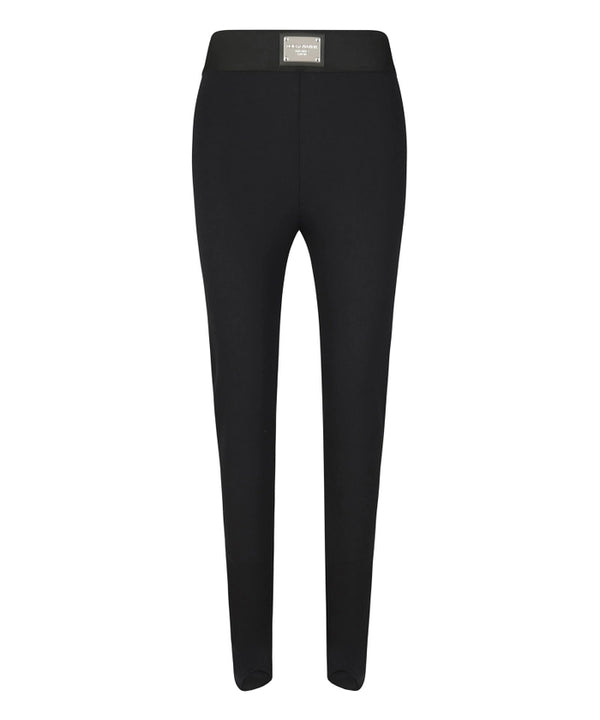 Black Leggings with Logo Detail