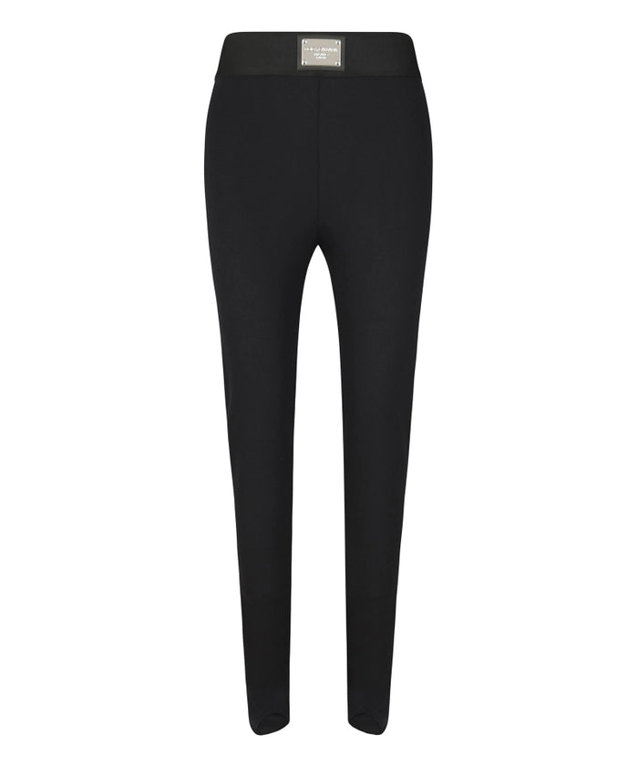 Black Leggings with Logo Detail
