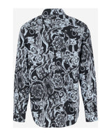 All Over Baroque Print Button Up Cotton Shirt