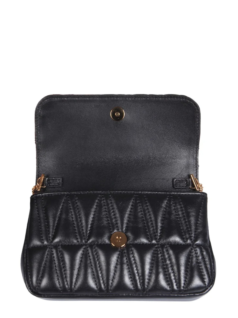 Virtus Black Quilted Crossbody Bag