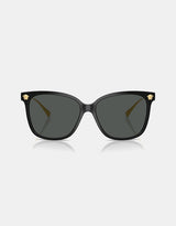 Square Cateye Sunglasses in Black and Gold