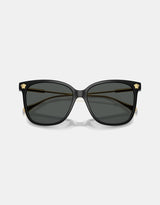 Square Cateye Sunglasses in Black and Gold
