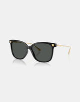 Square Cateye Sunglasses in Black and Gold