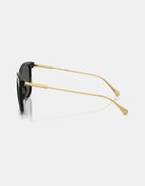 Square Cateye Sunglasses in Black and Gold