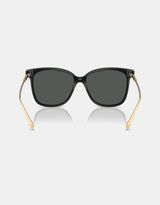 Square Cateye Sunglasses in Black and Gold