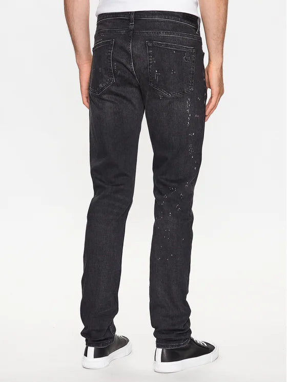 KL Dark Grey Distressed Denim Jean