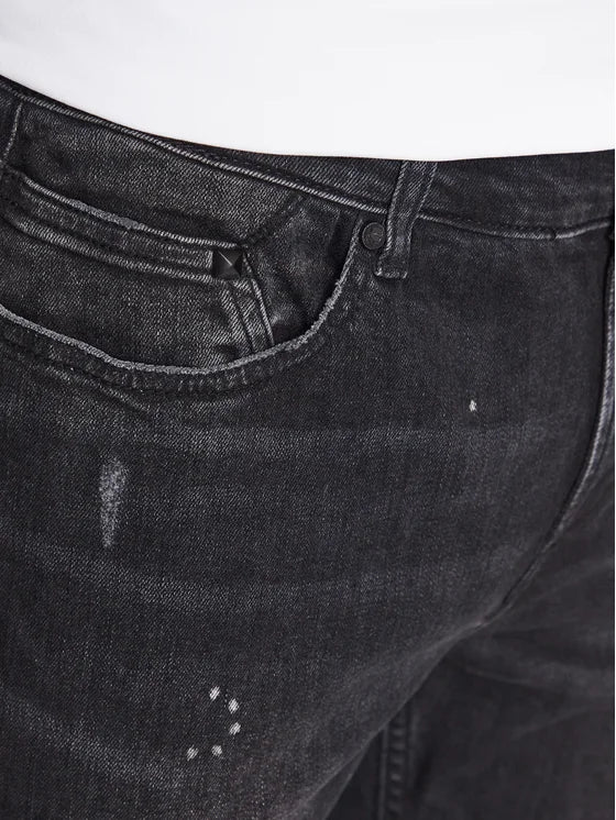 KL Dark Grey Distressed Denim Jean