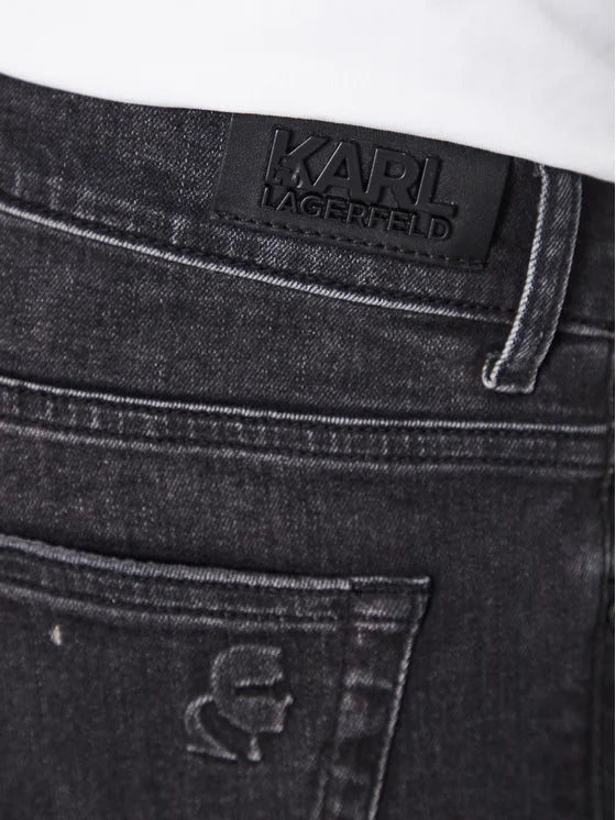 KL Dark Grey Distressed Denim Jean