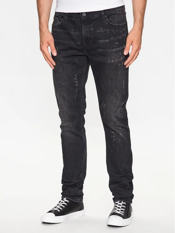 KL Dark Grey Distressed Denim Jean