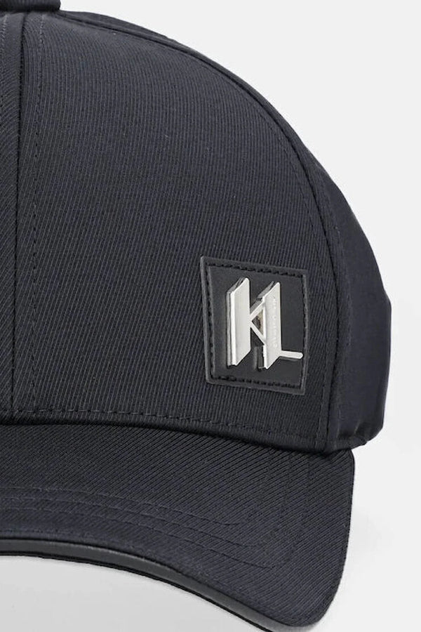 KL Black Cap with Silver Patch Logo