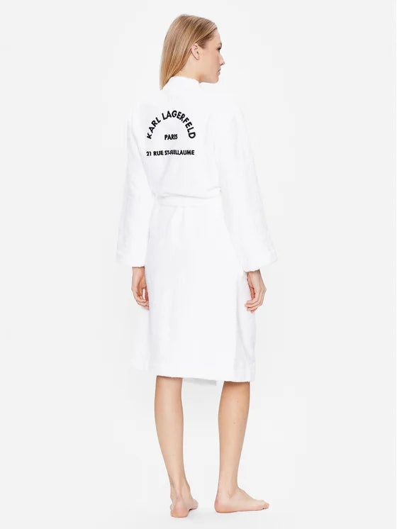 White Karl Lagerfeld Logo Bathrobe