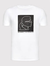White KL Portrait Print T-Shirt