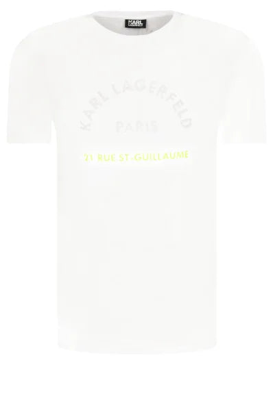 White Regular Fit T-Shirt with White and Neon Print