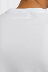 White Regular Fit T-Shirt with White and Neon Print