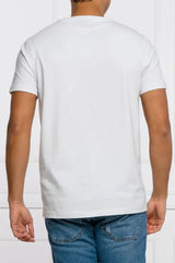 White Regular Fit T-Shirt with White and Neon Print