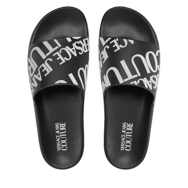 Men’s Chain Couture Slides Black/White