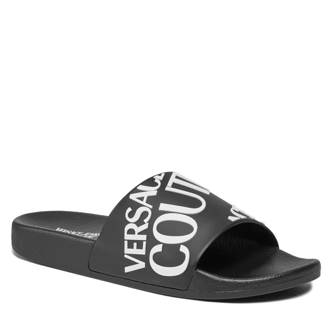 Men’s Chain Couture Slides Black/White