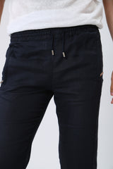 KL Linen Pants in Midnight Blue