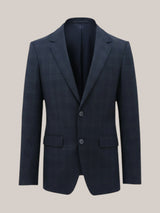 Allebasi Navy Chequered Two Piece Suit
