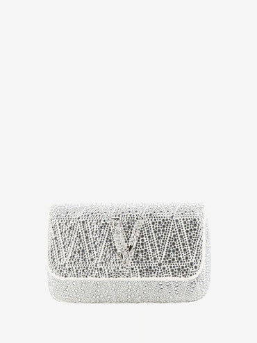 Virtus Silver Embellished Clutch